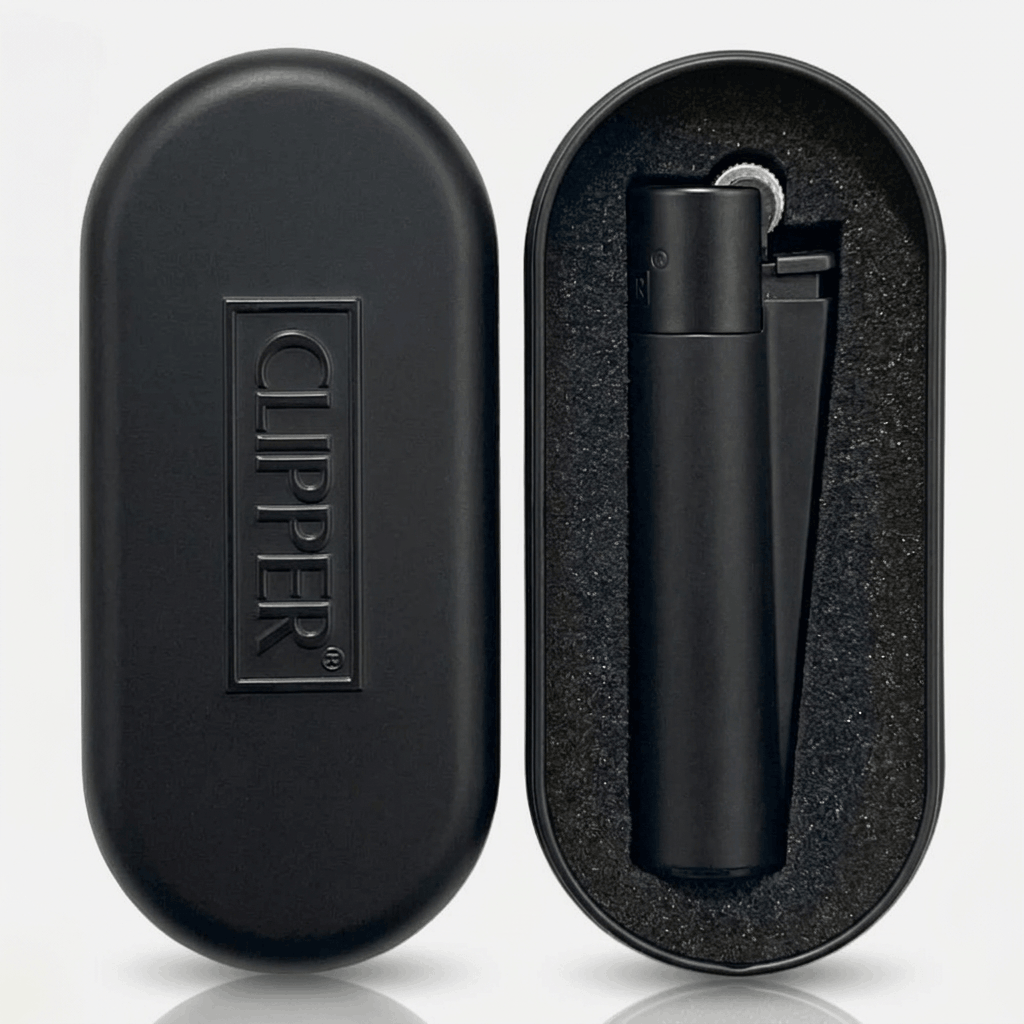 Clipper Large Metal ALL BLACK MATTE with giftbox 